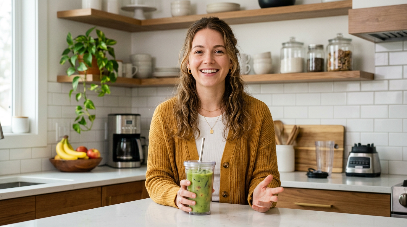Creator-style kitchen actor reference for TikTok product ad example