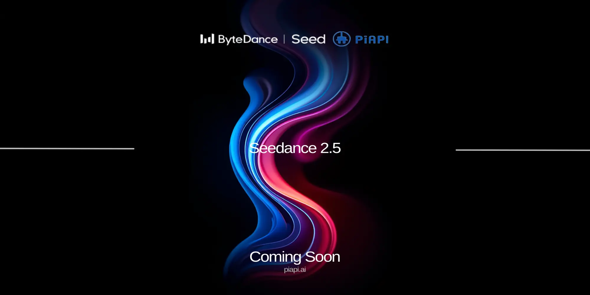 ByteDance Seed and PiAPI Seedance 2.5 coming soon cover with neon AI video waves