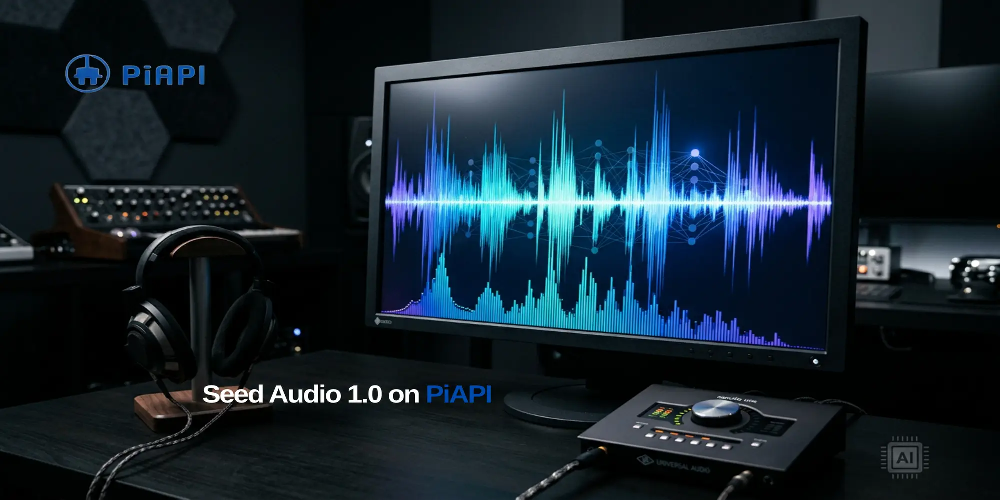 Seed Audio 1.0 on PiAPI cover image showing an audio waveform on a studio monitor