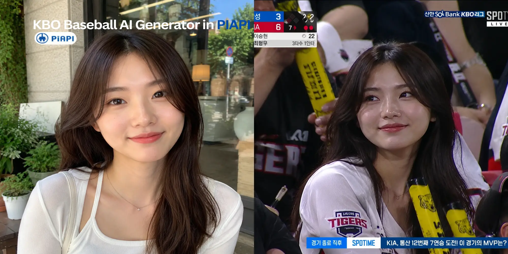 AI sports video generator cover image with Korean baseball-style fan-cam scene