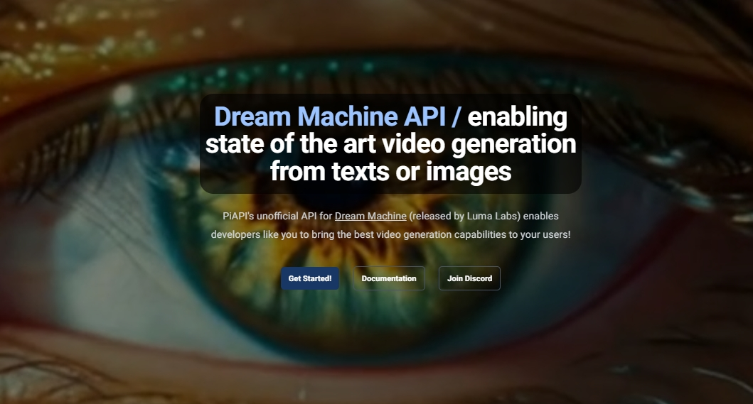 A screenshot of a video of a beautiful eye generated using our Dream Machine API