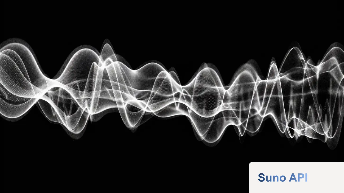 A image of a sound wave illustrating PiAPI's Suno API