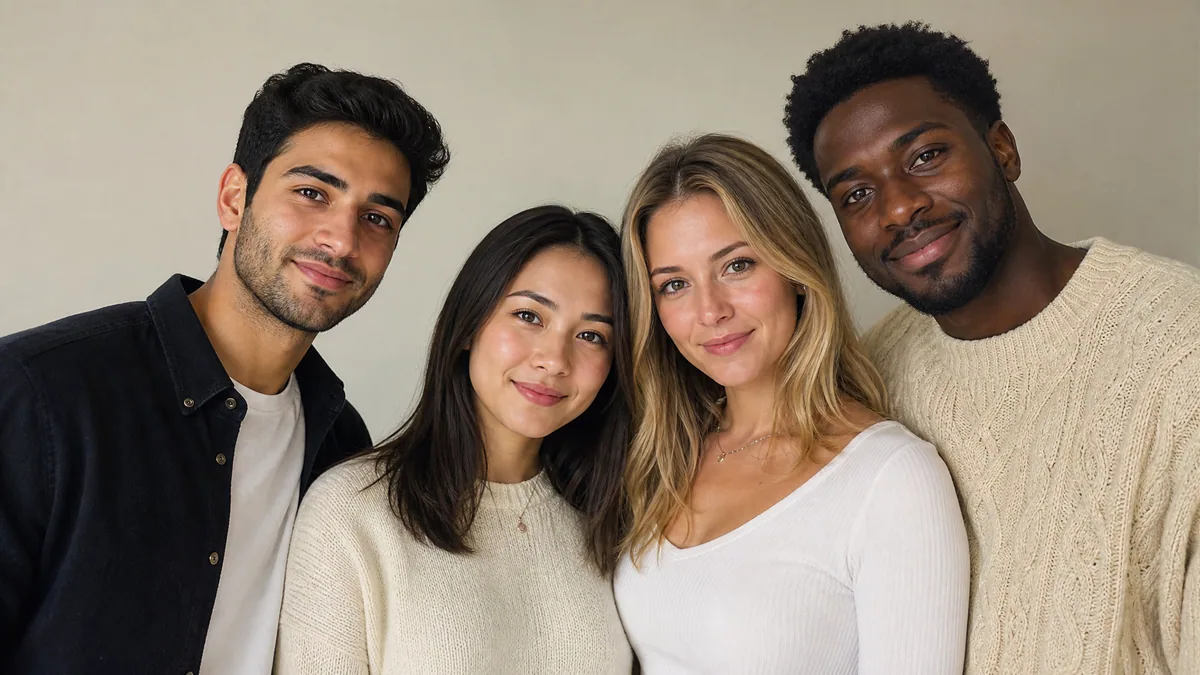 Bad AI kiss generator input example: group photo with too many people