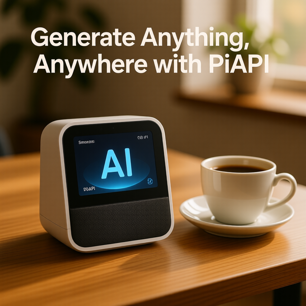 AI smart home assistant product shot with branding